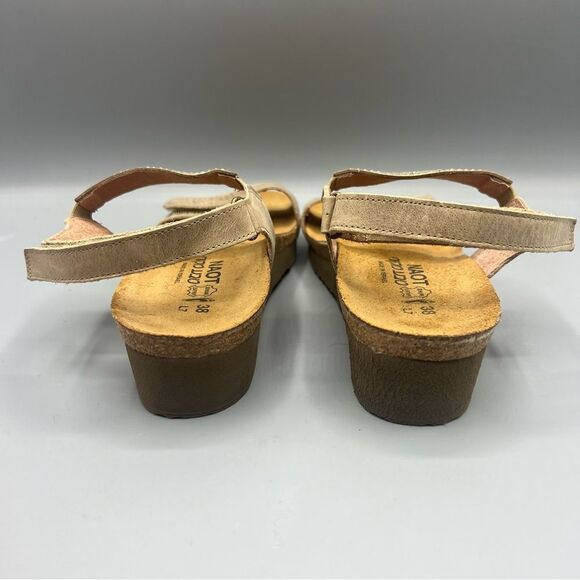 Naot Lisa Khaki Beige Leather Rhinestone Sandals - Picture 6 of 10